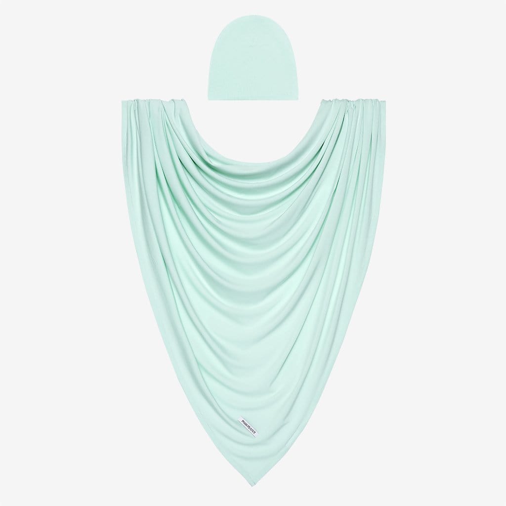 Mint swaddle beanie set