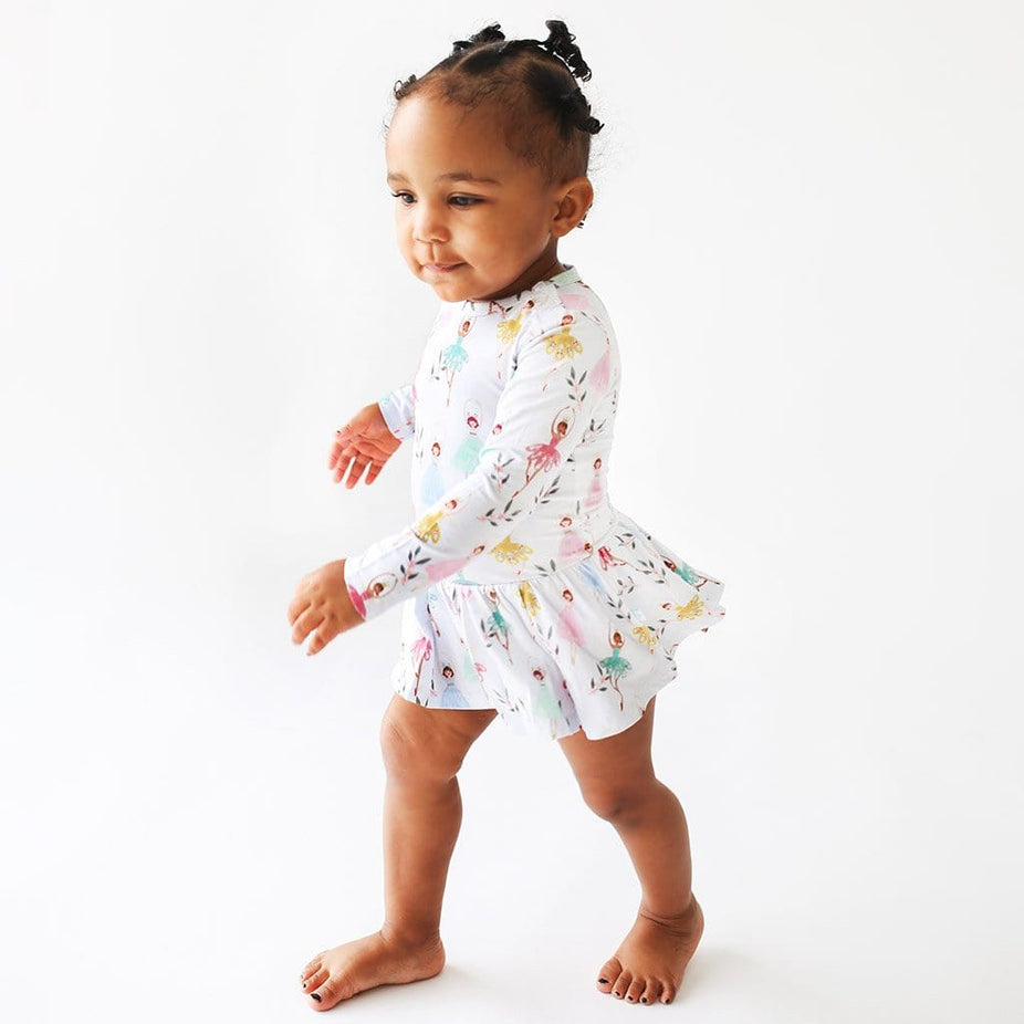 Baby wearing Noel Long Sleeve Twirl Skirt Bodysuit