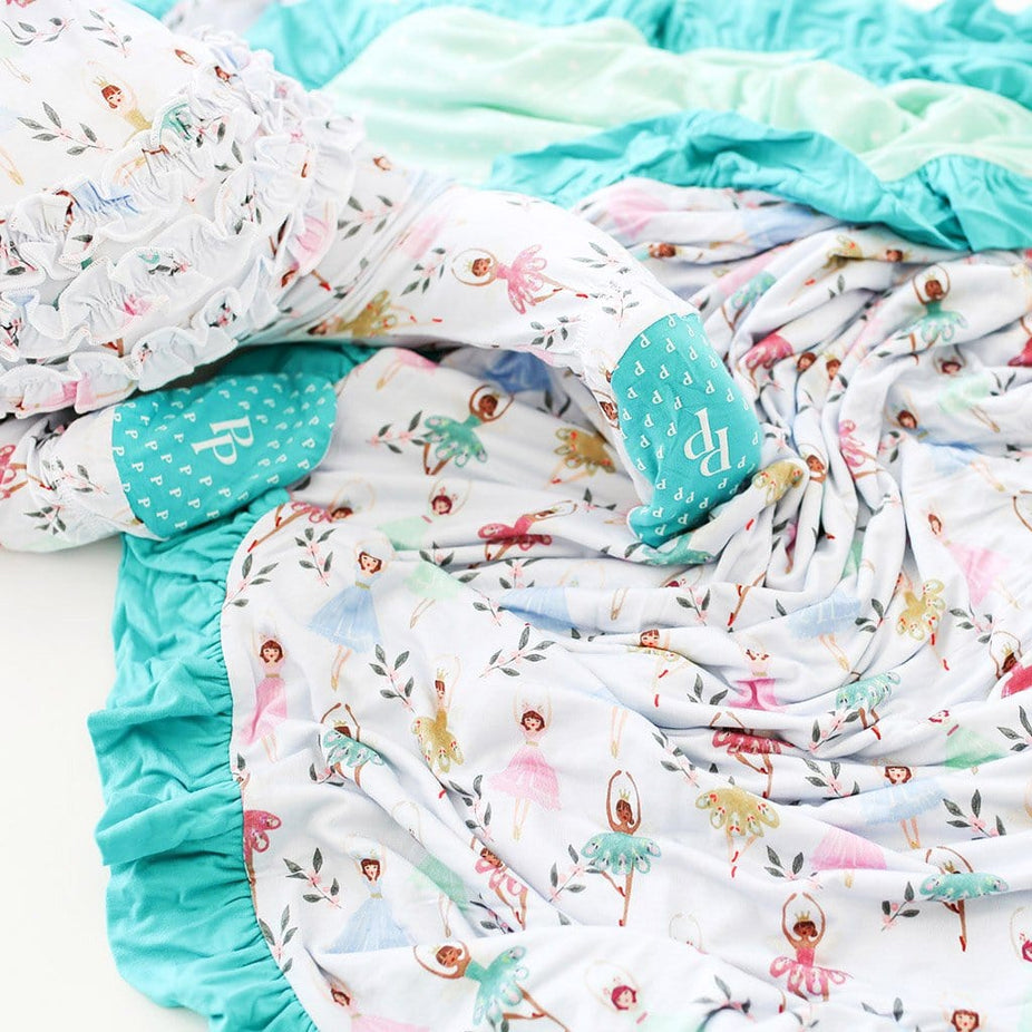 Light Blue Polka Dots Noel & Misty Ruffled Luxe Patoo