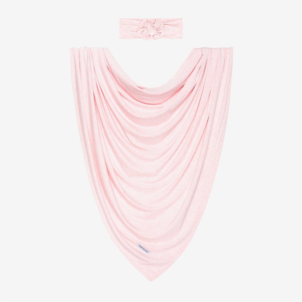 Pink Heather Swaddle Headband Set