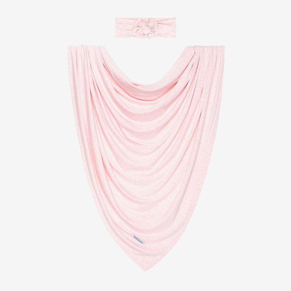 Pink Heather Swaddle Headband Set