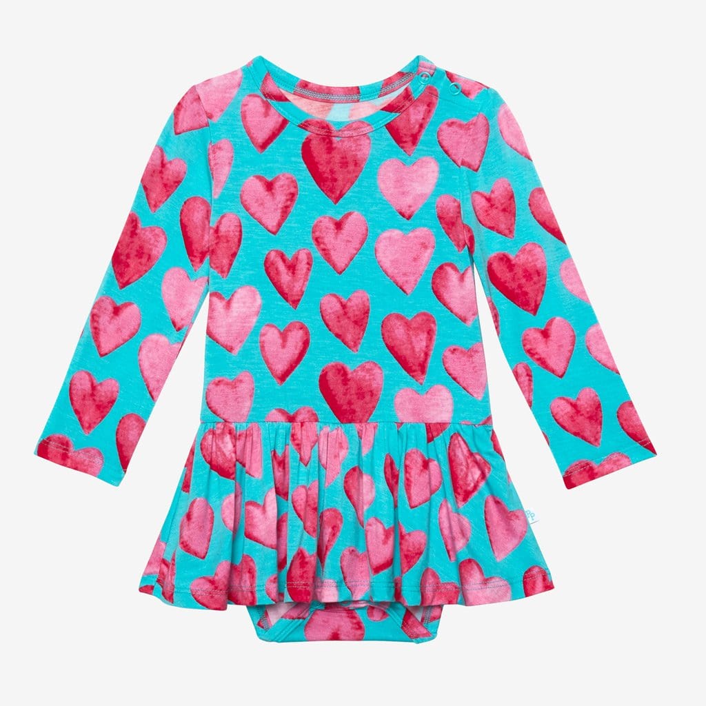 Queen of Hearts Long Sleeve Twirl Skirt Bodysuit