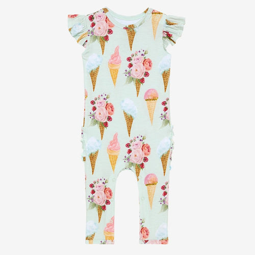 Sophia ruffled cap sleeve romper