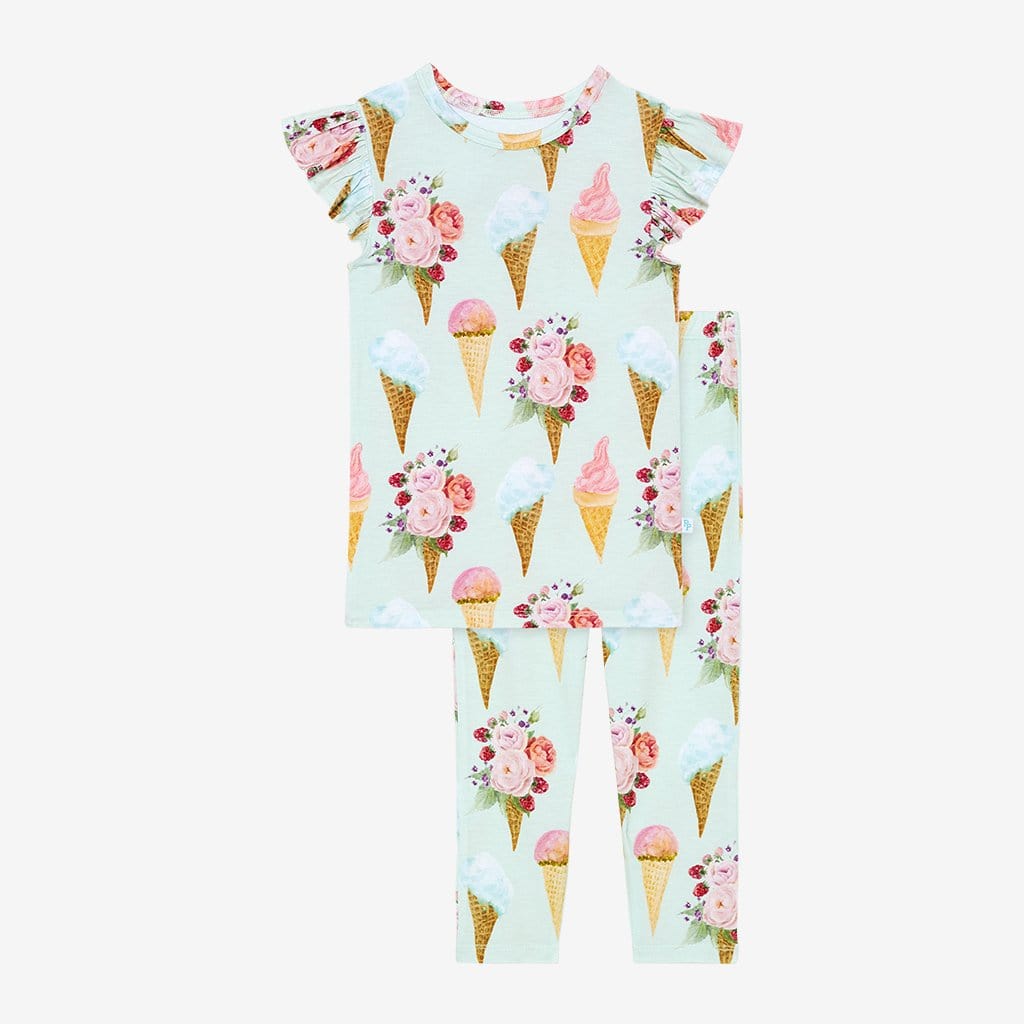 Sophia ruffled cap sleeve pajamas