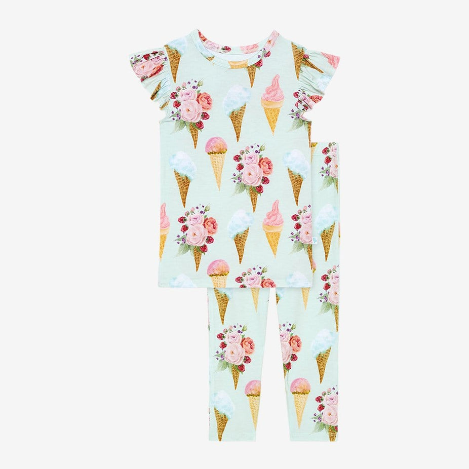 Sophia ruffled cap sleeve pajamas