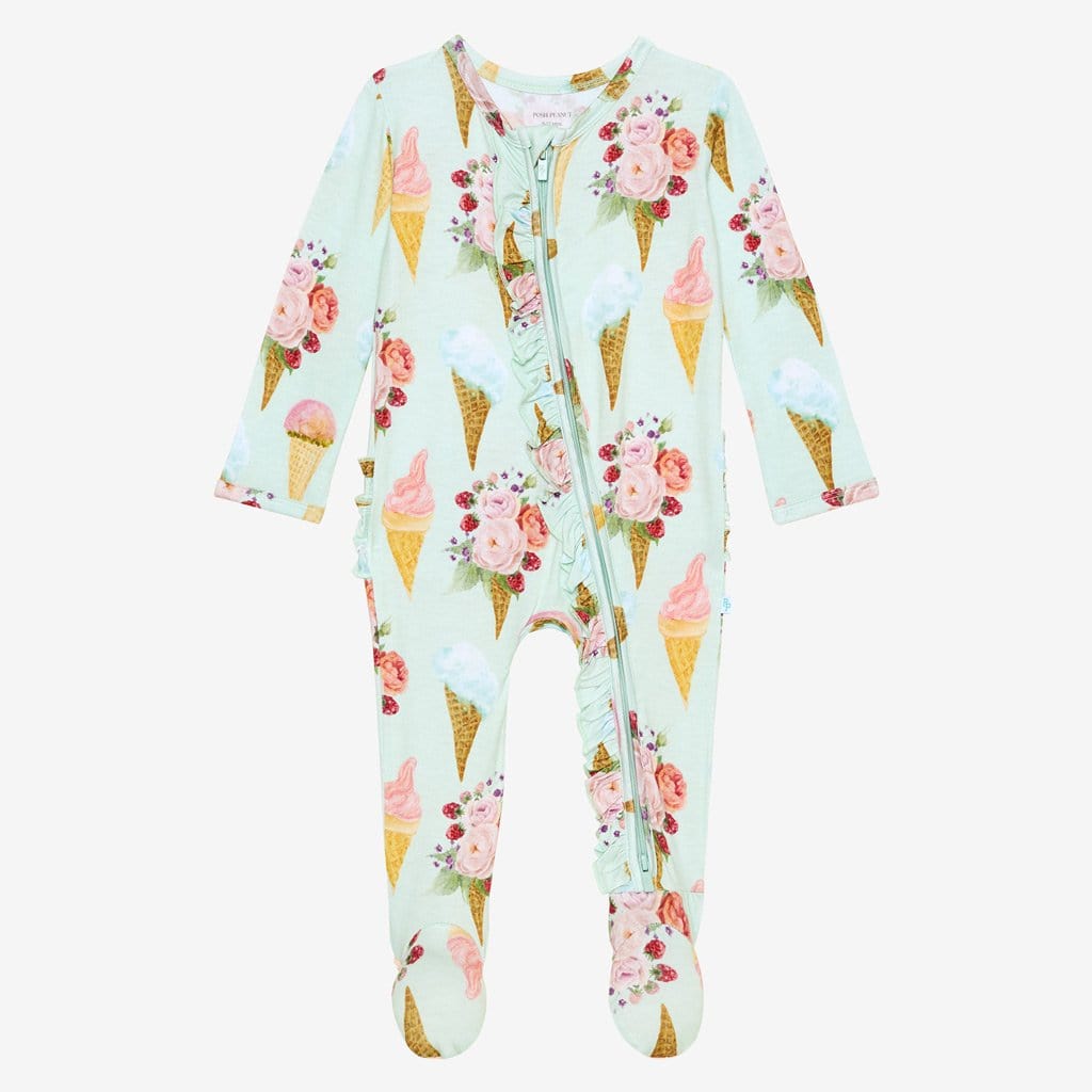 Sophia footie ruffled zippered one piece