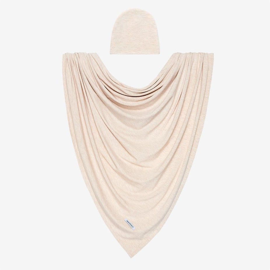Tan Heather Swaddle Beanie Set