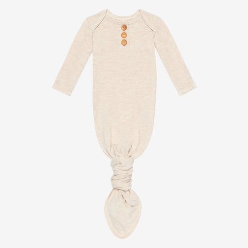 Tan Heather Button Knotted Gown