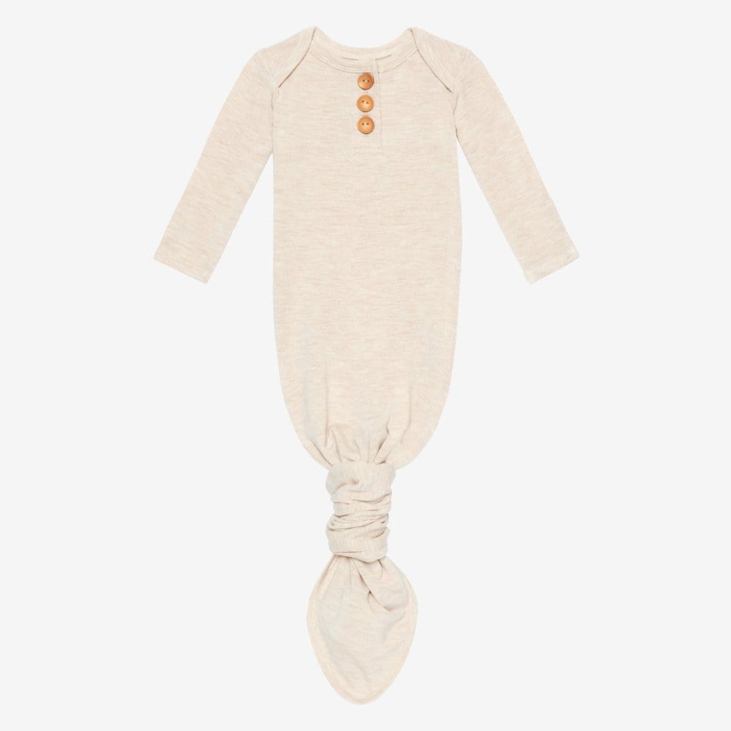 Tan Heather Button Knotted Gown