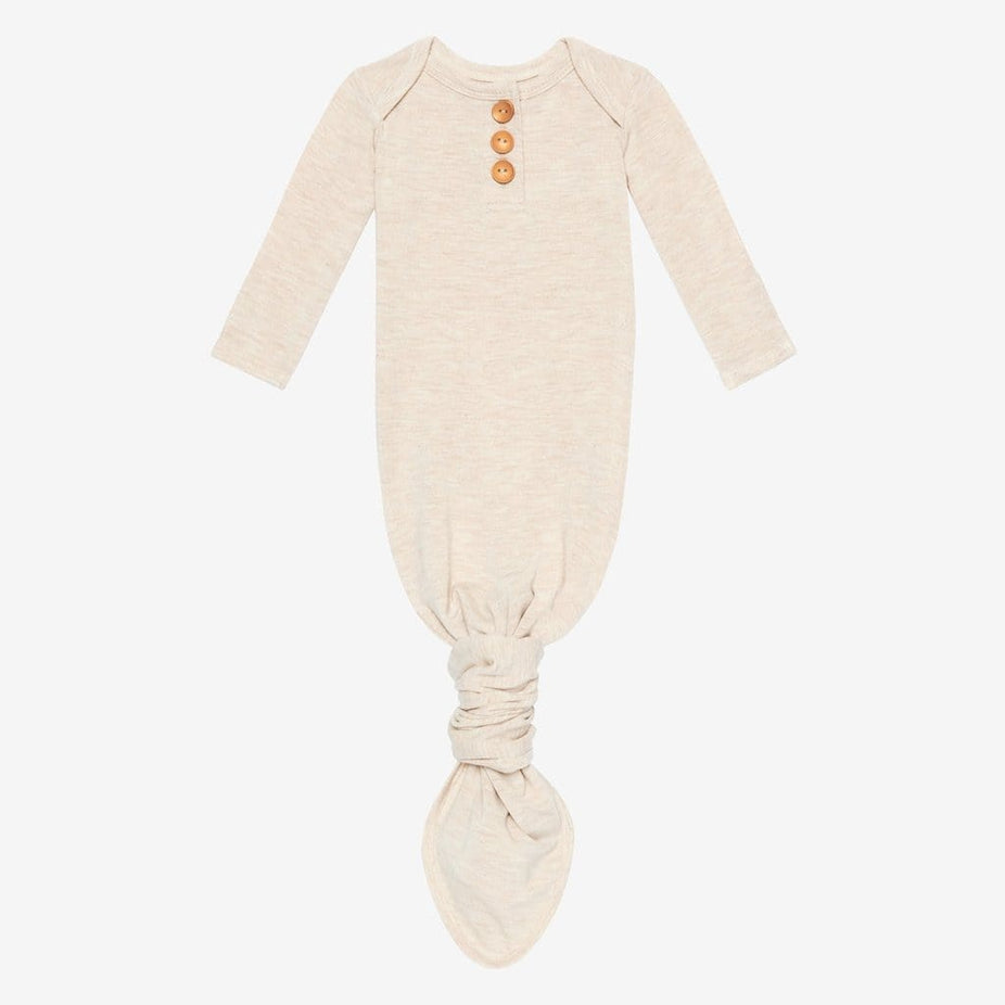 Tan Heather Button Knotted Gown