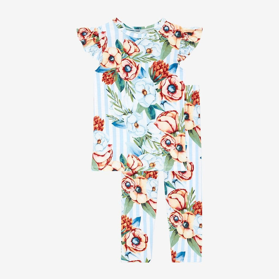 Victoria ruffled cap sleeve pajamas