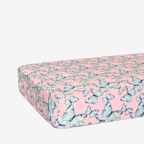 Beatrice Crib Sheet with butterfly pattern