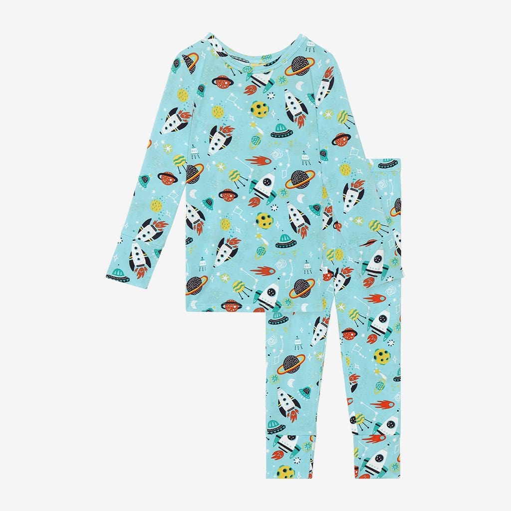 Cosmo Long Sleeve Pajamas with rocket and planet patterns