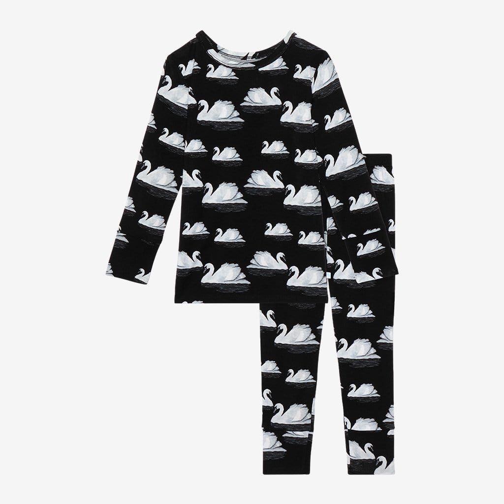 Leia Long Sleeve Pajamas with swan pattern