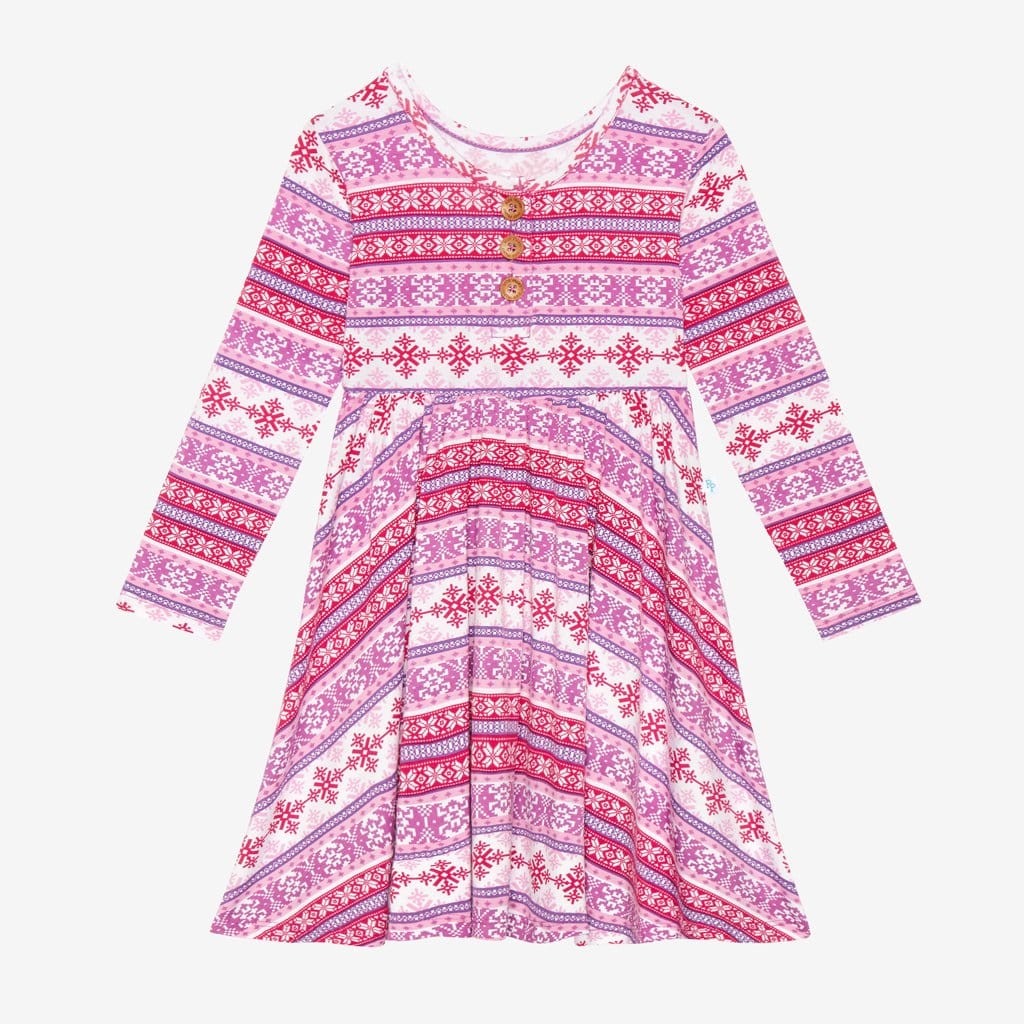 Maya Long Sleeve Henley Twirl Dress