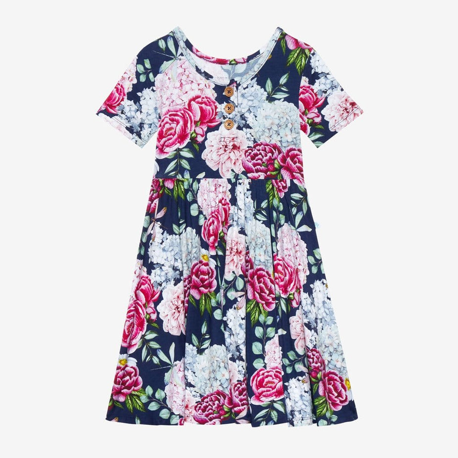 Hayley Short Sleeve Henley Twirl Dress