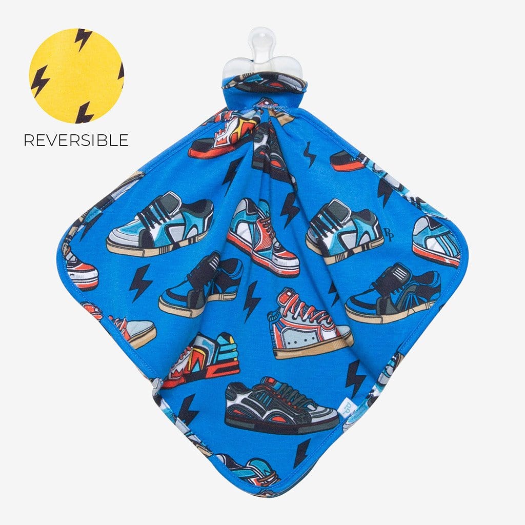 Bolt & Lightning Bolt Lovey in shoe prints