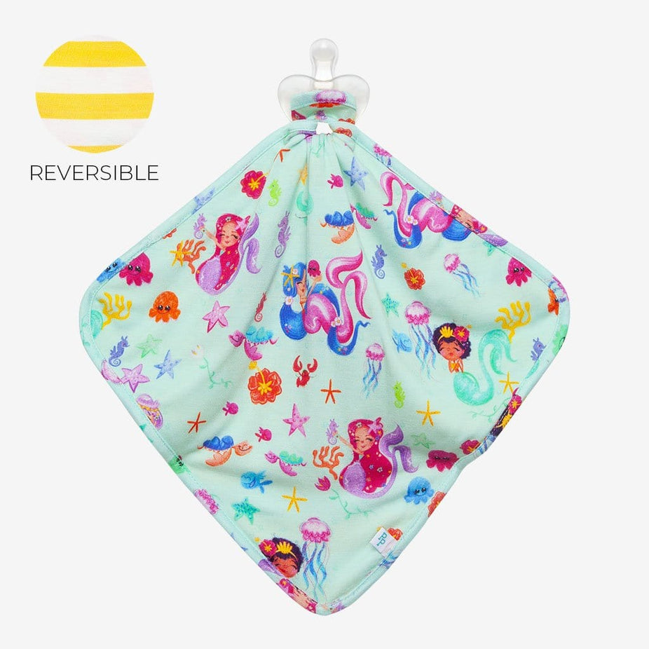 Kai & Yellow Stripe Lovey in mermaid print