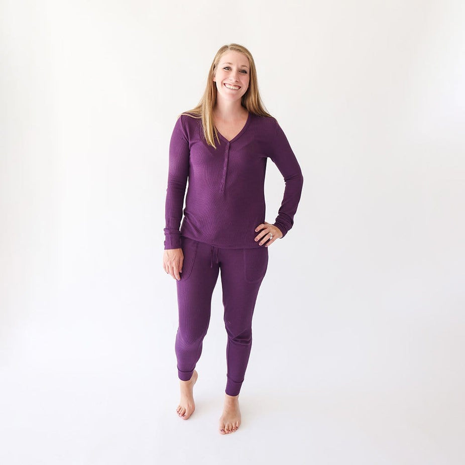 Plum Waffle Women's Long Sleeve Loungewear