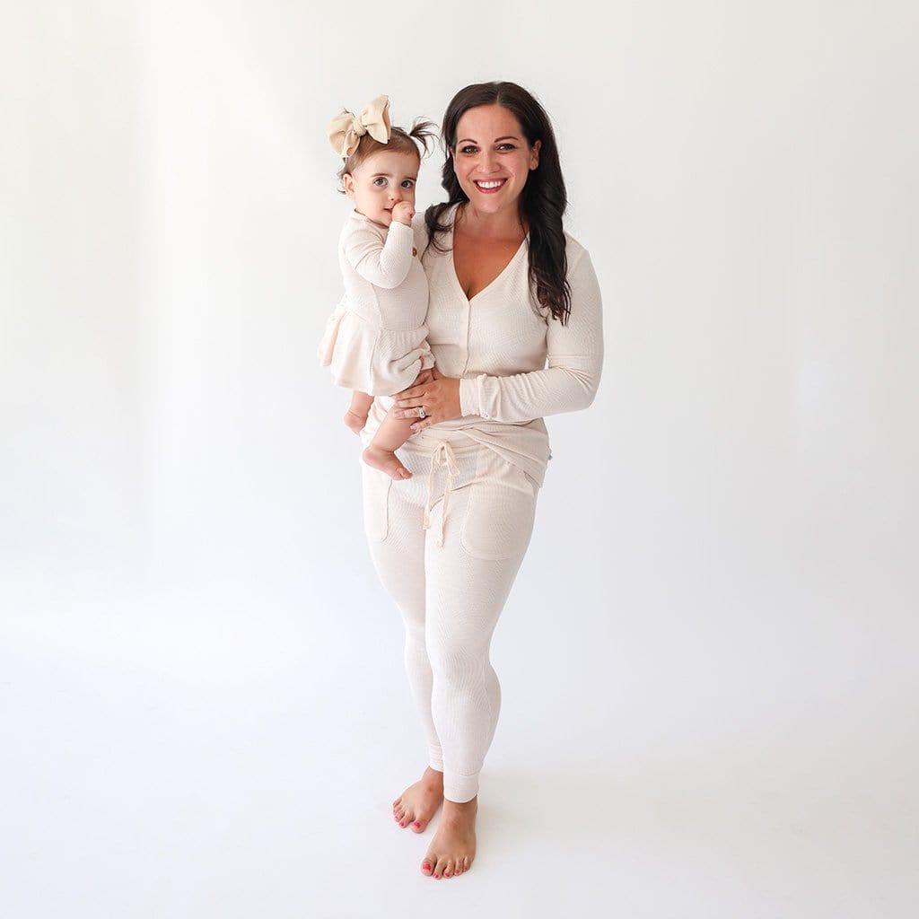 Sandy Blush Waffle Women's Long Sleeve Loungewear