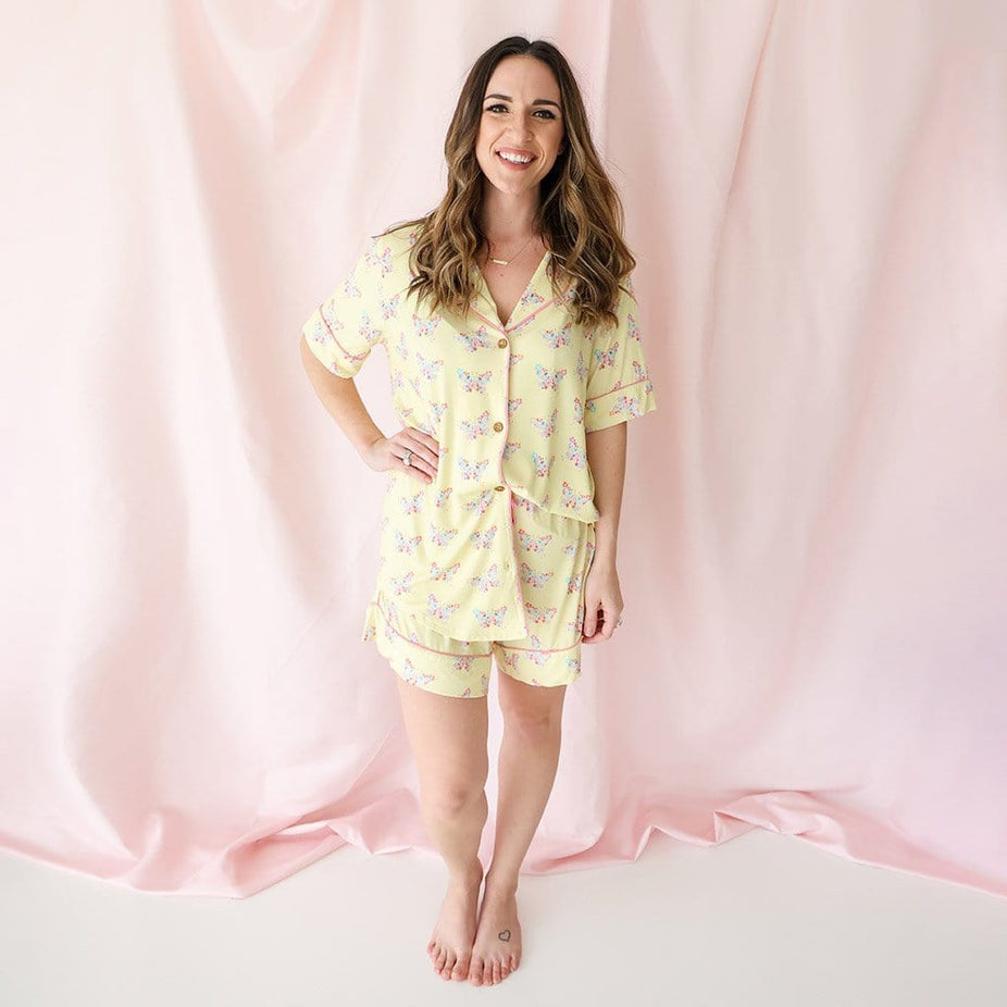 Mommy wearing Keira Women's Short Luxe Loungewear