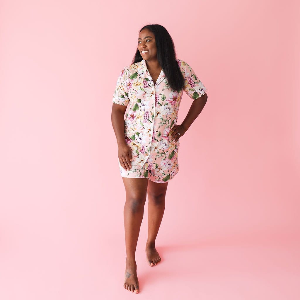 Mommy wearing Margot Women's Short Luxe Loungewear