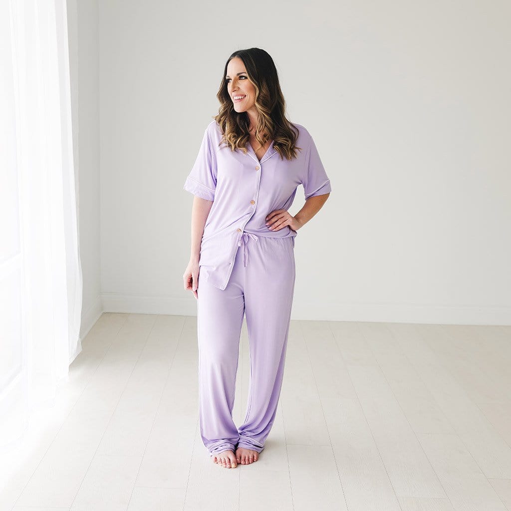Mommy wearing Amethyst Women's Relaxed Pant Luxe Loungewear