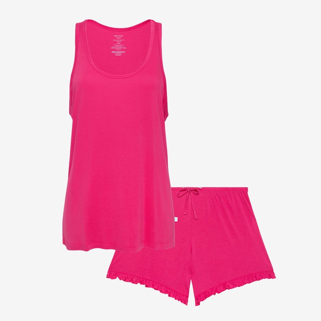 Summer Fuchsia Women's Sleeveless Short Loungewear