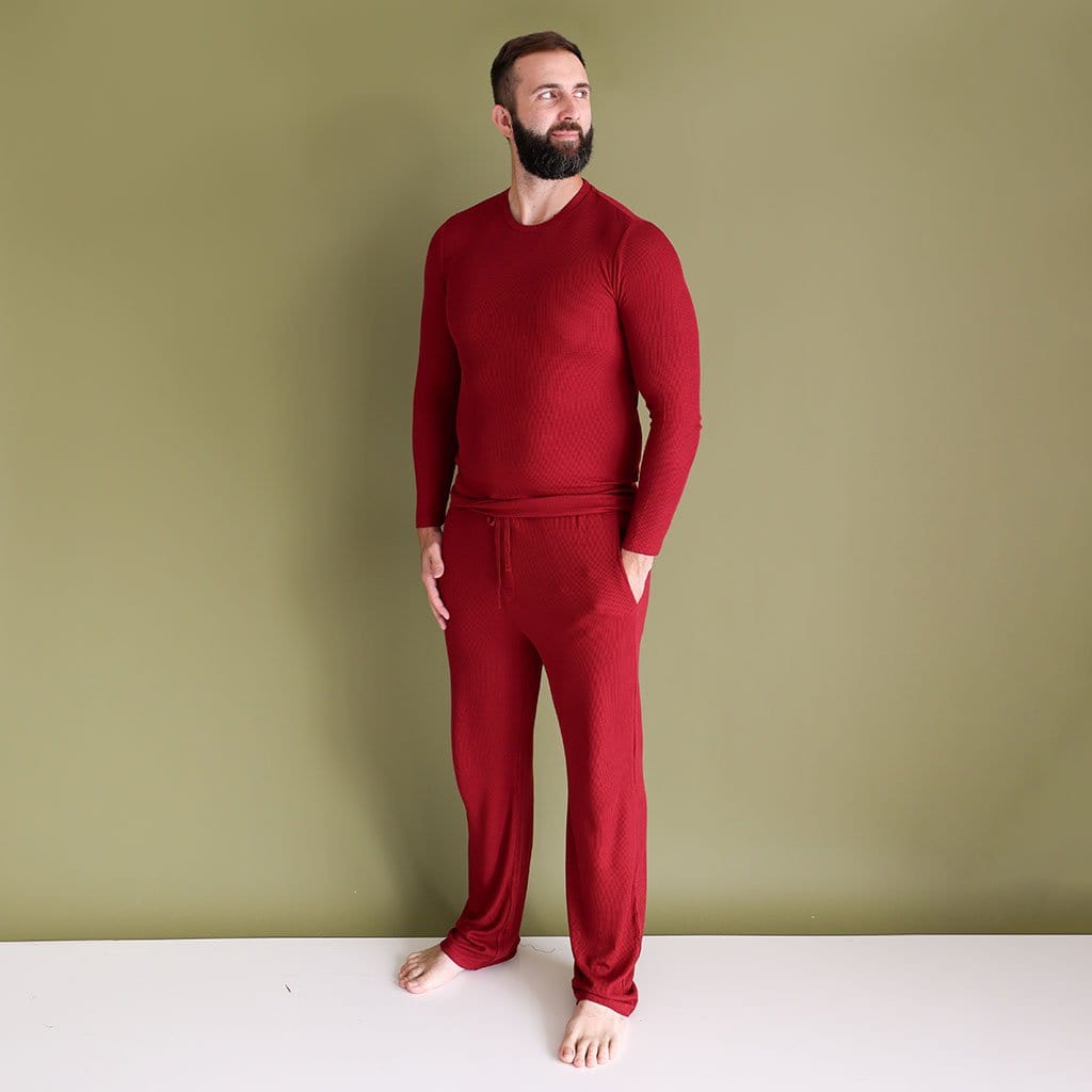 Bordeaux Waffle Men's Long Sleeve Loungewear