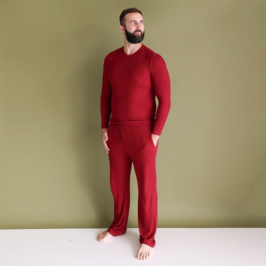 Bordeaux Waffle Men's Long Sleeve Loungewear