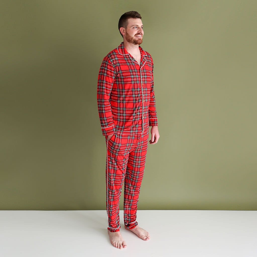 Vintage Red Tartan Men's Relaxed Pant Luxe Loungewear