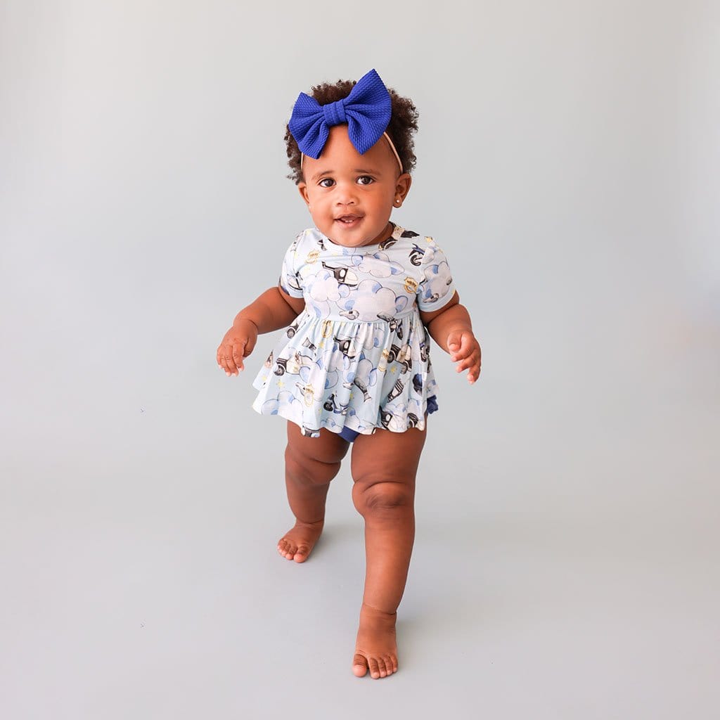 baby on Police Short Sleeve Peplum Ruffled Bummie Set