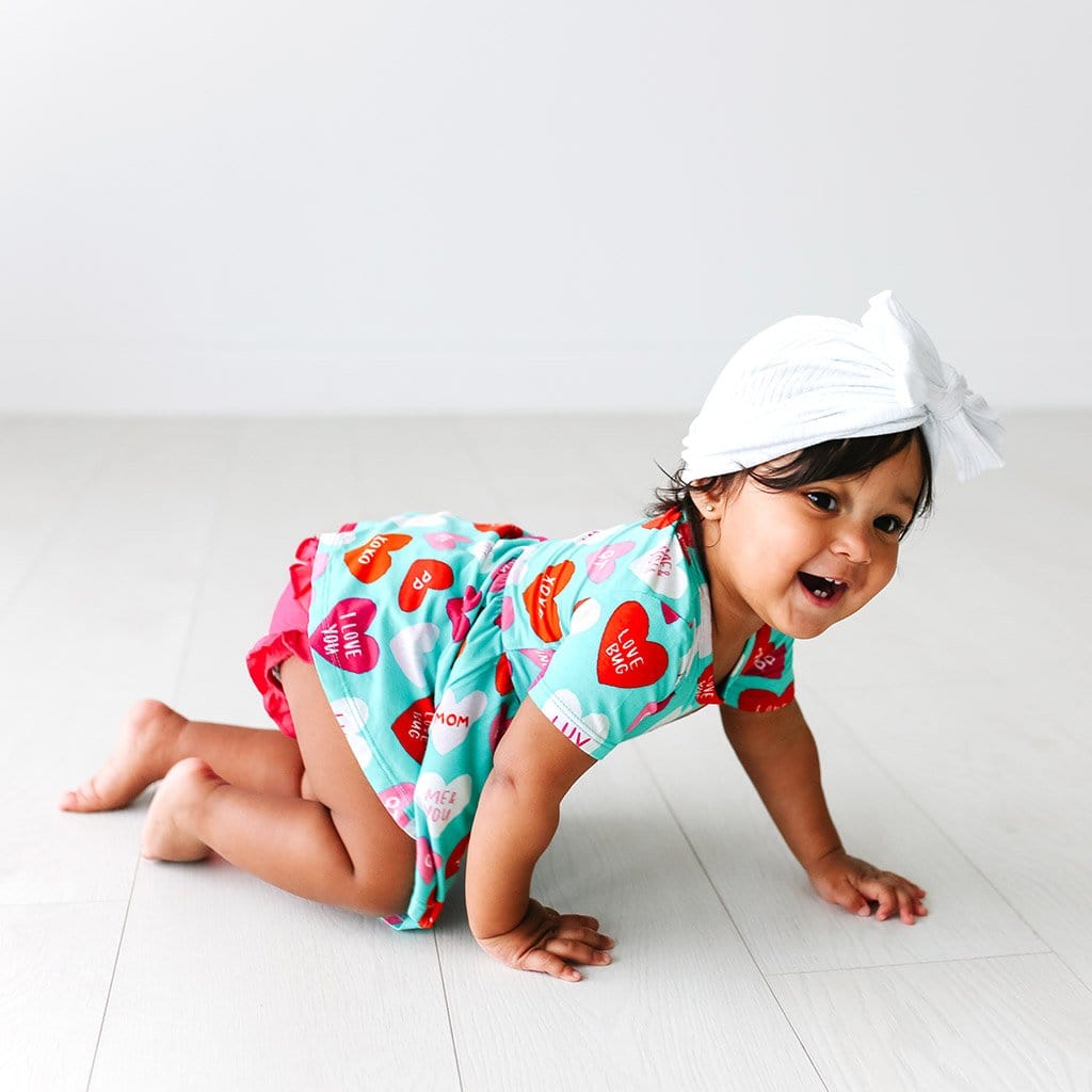 Valerie Short Sleeve Peplum Ruffled Bummie Set