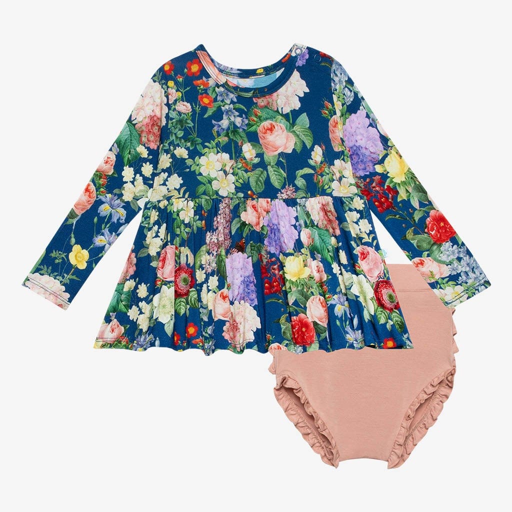 Carmen Long Sleeve Peplum Ruffled Bummie Set