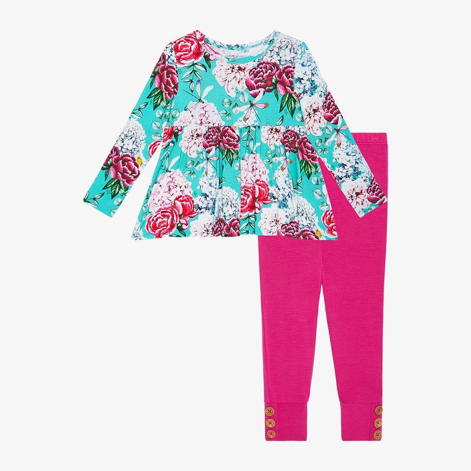 Eloise Long Sleeve Peplum Legging Set