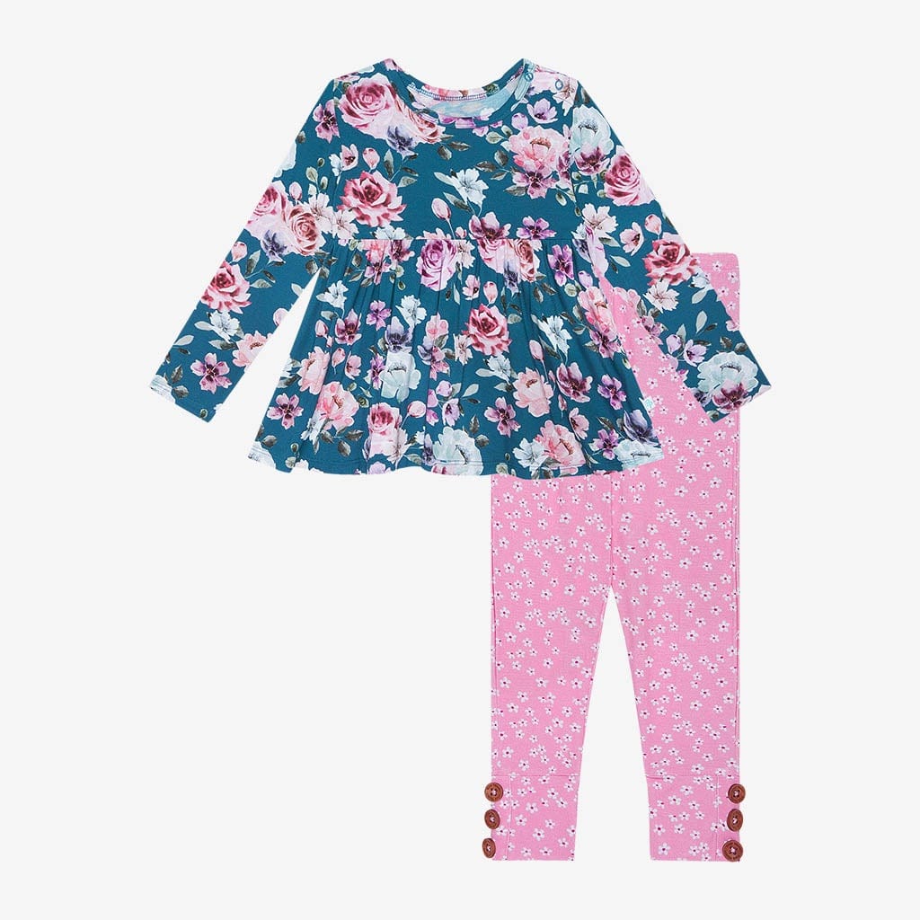 Keisha Long Sleeve Peplum Legging Set