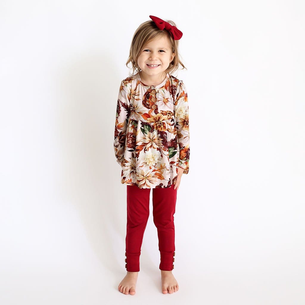 Julieta Long Sleeve Henley Peplum Legging Set