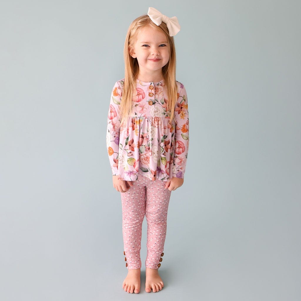 Pari Long Sleeve Henley Peplum Legging Set