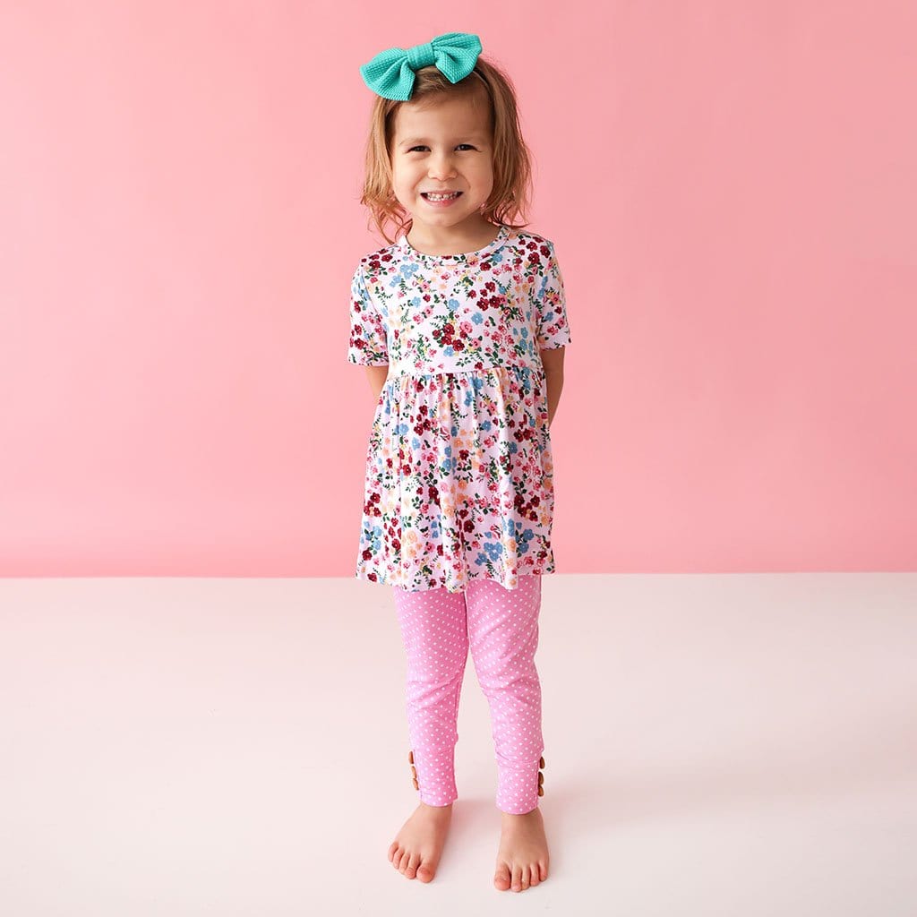 Aldona Short Sleeve Peplum Legging Set