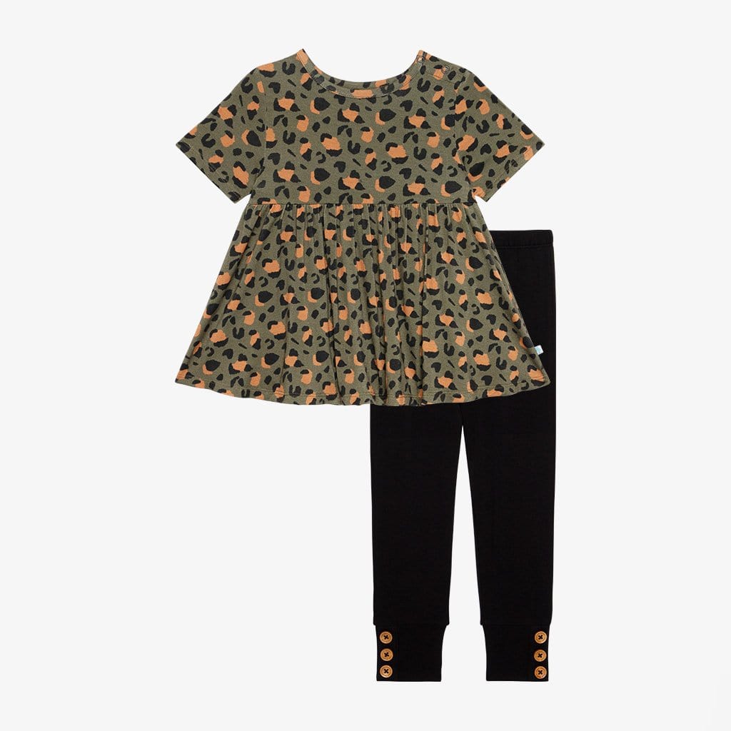 Eli Short Sleeve Peplum Legging Set in detail