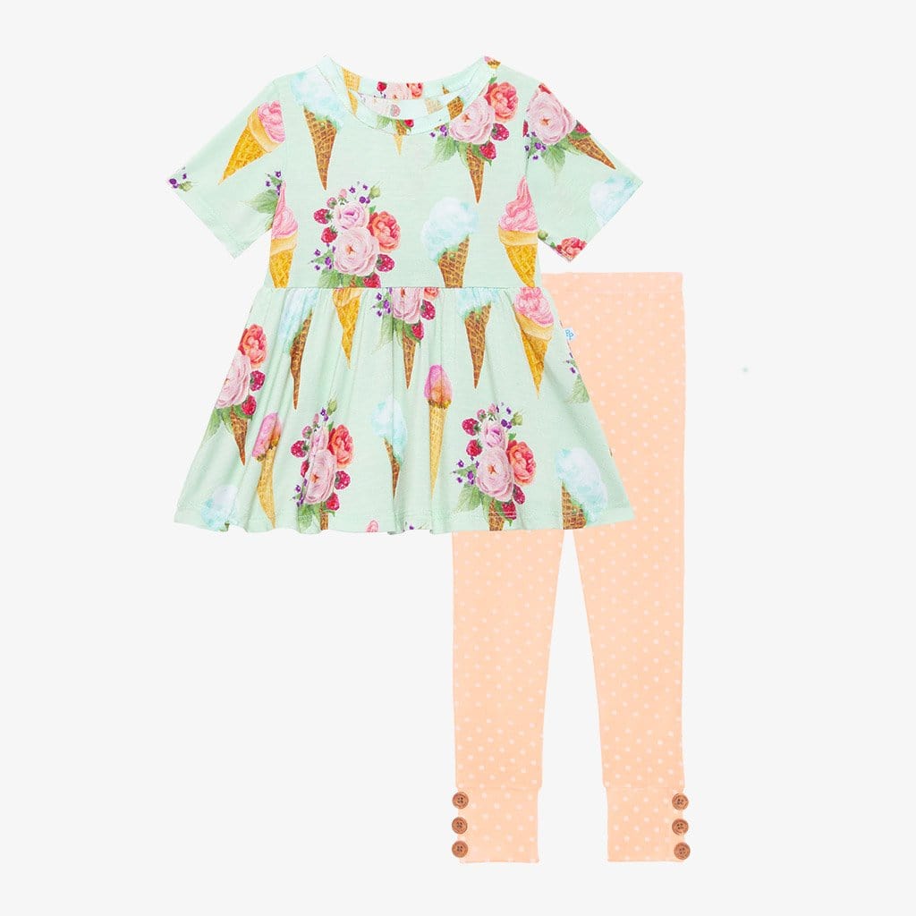 Sophia Short Sleeve Peplum Legging Set