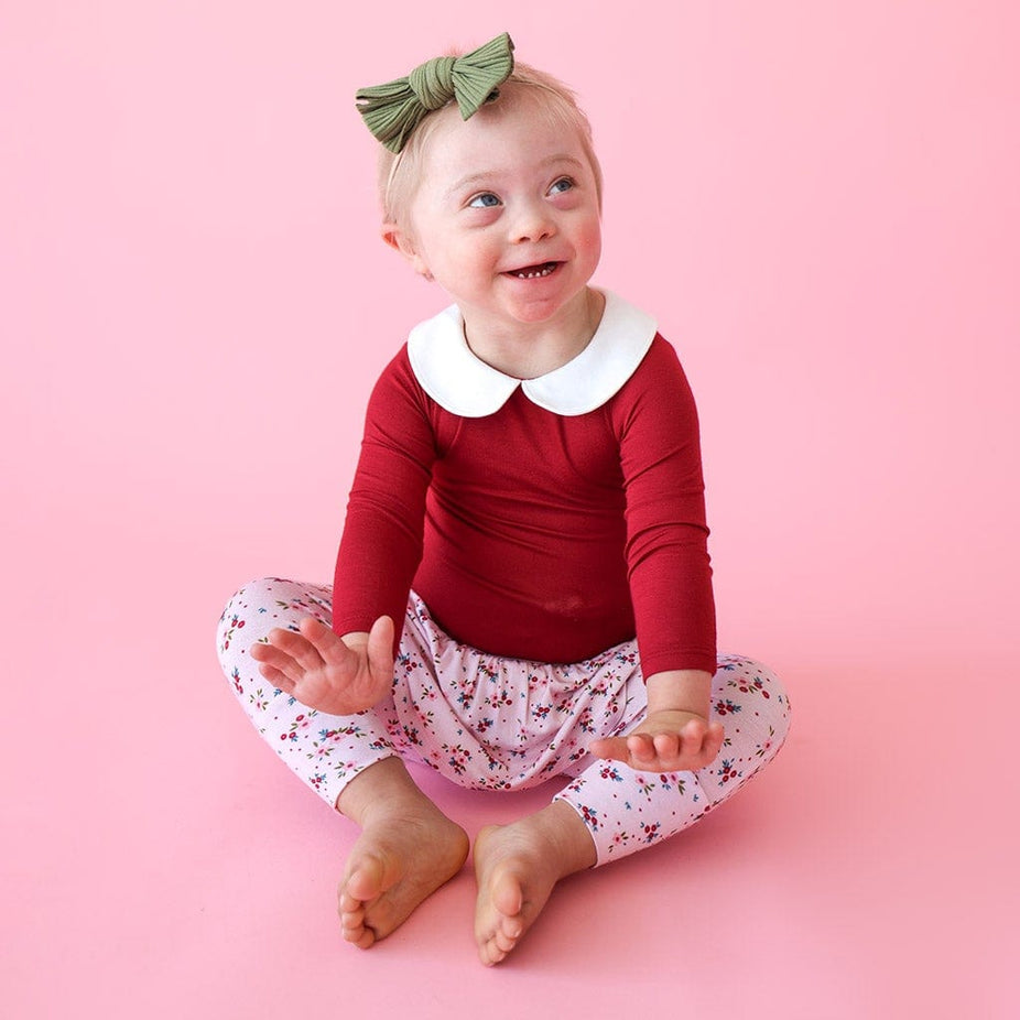 Agnes Long Sleeve Collared Bodysuit Skirted Legging Set