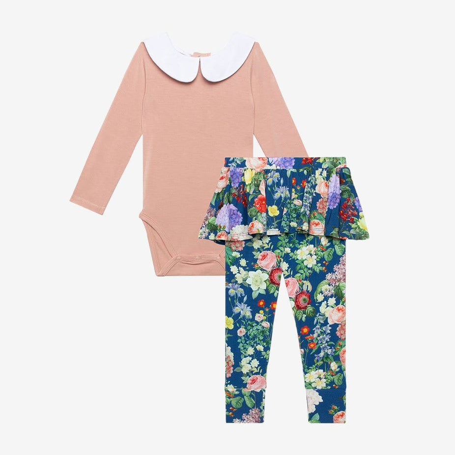 Carmen Long Sleeve Collared Bodysuit Skirted Legging Set