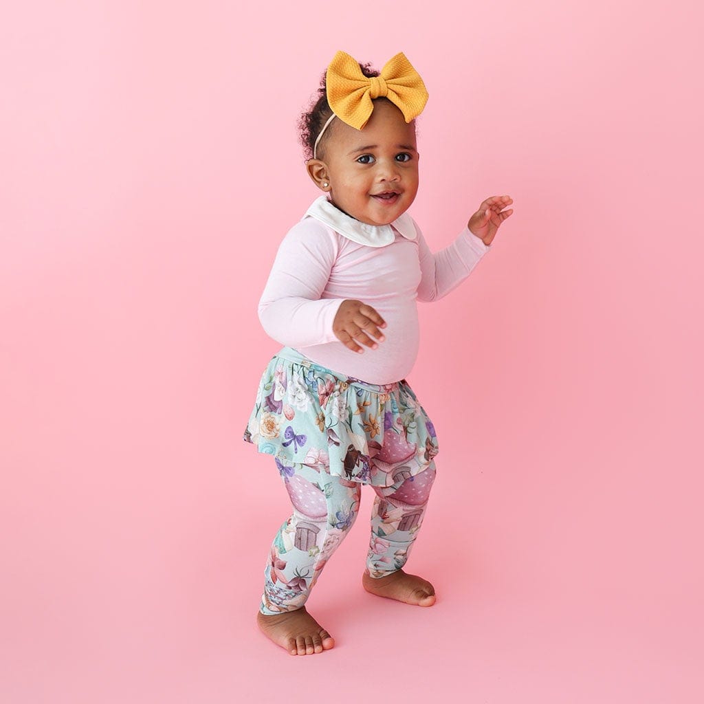 Faye Long Sleeve Collared Bodysuit Skirted Legging Set