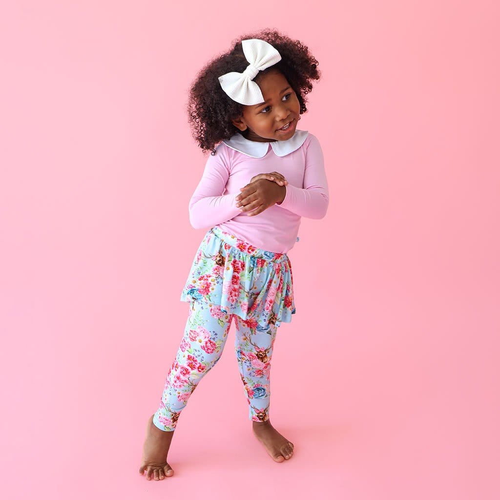 Fawn Long Sleeve Collared Top Skirted Legging Set