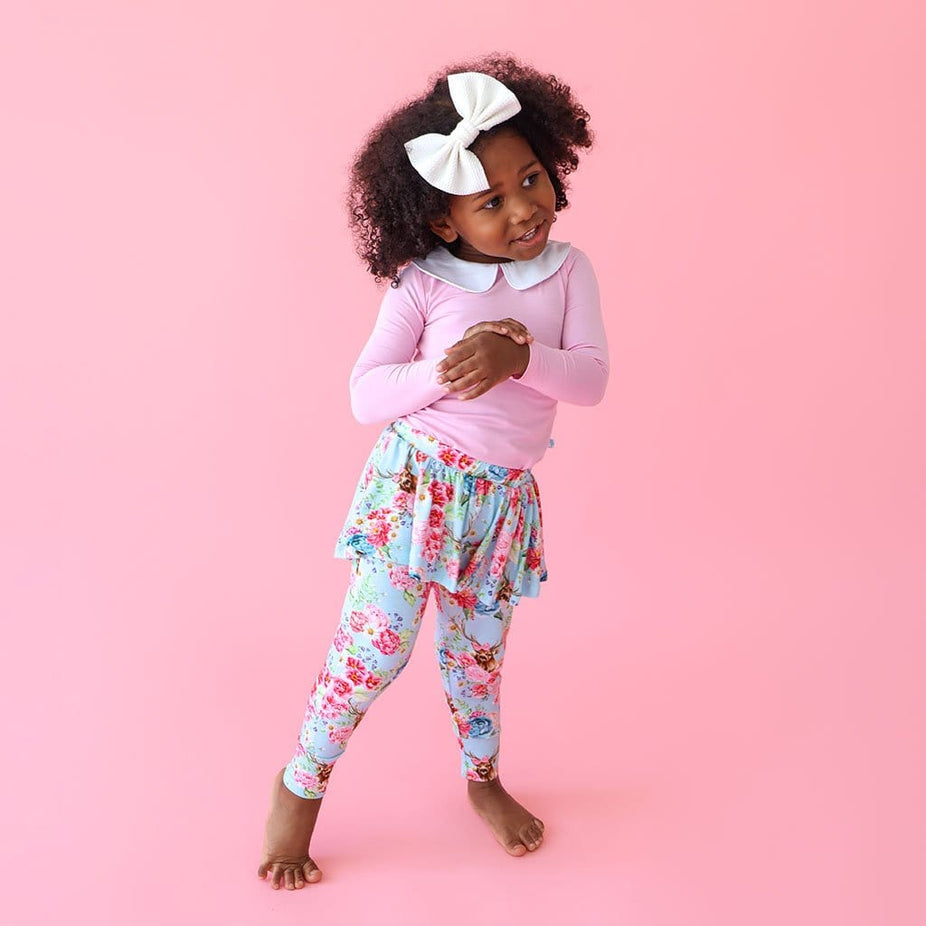 Fawn Long Sleeve Collared Top Skirted Legging Set