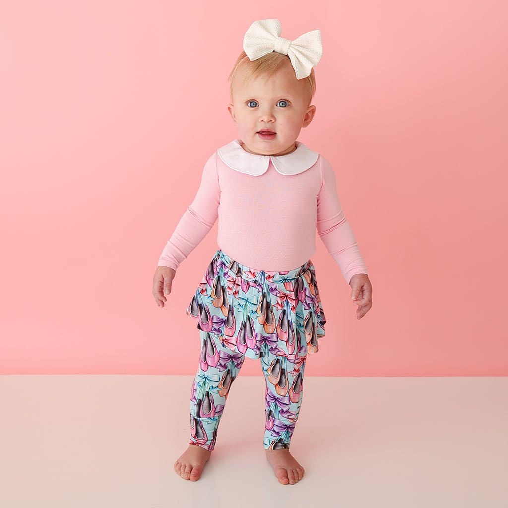 Irina Long Sleeve Collared Bodysuit Skirted Legging Set