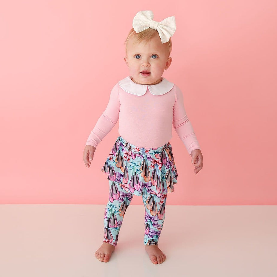 Irina Long Sleeve Collared Bodysuit Skirted Legging Set