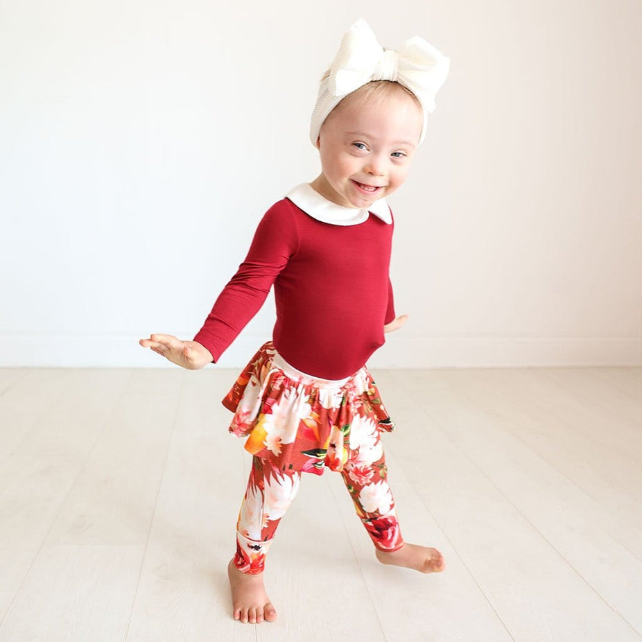 Leonora Long Sleeve Collared Bodysuit Skirted Legging Set