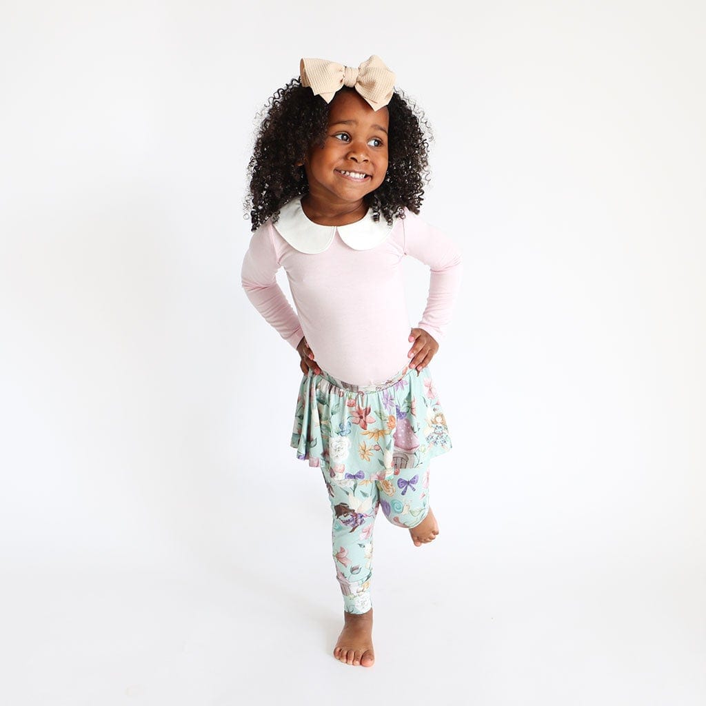 Faye Long Sleeve Collared Top Skirted Legging Set